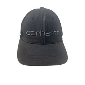 Carhartt Trucker Hat Black Mesh Back Distressed Snap Back Adjustable